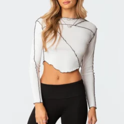 Tia Asymmetrical Stitch Top
