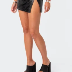 Lana Faux Croc Leather Slitted Skirt -Default Template 2 9.204239