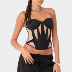 Galaxy Cupped Mesh Corset