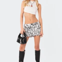 Sabina Low-Rise Sequin Mini Skirt