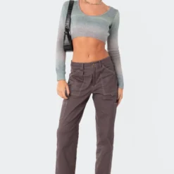 Ombre Cropped Sweater