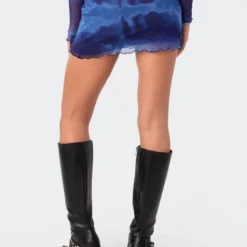 Nina Printed Mesh Mini Skirt -Default Template 2 9.207106