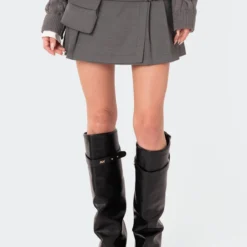 Zizi Pleat & Pouch Wrap Mini Skirt -Default Template 2 EdiktedLookbook1443