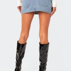 Low Rise Rhinestone Denim Mini Skirt -Default Template 2 EdiktedLookbook1530