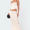 Satin Back Slitted Low Rise Maxi Skirt -Default Template 2 EdiktedLookbook2927