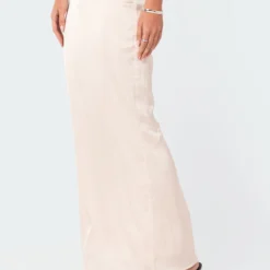 Satin Back Slitted Low Rise Maxi Skirt -Default Template 2 EdiktedLookbook3031