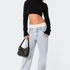 Super Soft High Neck Cropped Knit Hoodie -Default Template 2 EdiktedLookbook4216