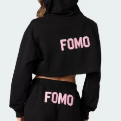 Fomo Cropped Zip Up Hoodie