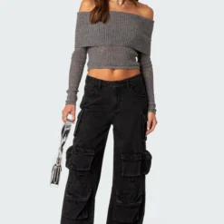 Lili Off Fold Over Knit Top -Default Template 2 Edikted 09 13 202319229