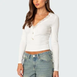 Madeline Lace Trim Ribbed Top -Default Template 2 Edikted 09 13 202320091