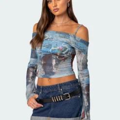 Love Letter Printed Mesh Top -Default Template 2 Edikted 09 13 202320631