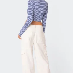 Montie Striped Long Sleeve T-Shirt -Default Template 2 Edikted LookBook Jan4 20238669