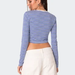 Montie Striped Long Sleeve T-Shirt -Default Template 2 Edikted LookBook Jan4 20238707