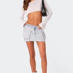 Inside Out Low Rise Denim Mini Skirt -Default Template 2 Edikted LookBook Jan4 20238785