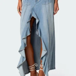 Valencia Ruffle Slitted Denim Maxi Skirt -Default Template 2 Edikted Lookbook 07 10 20230990