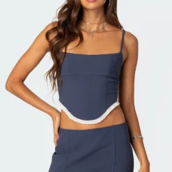 Thora Woven Lace Up Corset