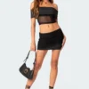 Hadley Gathered Mesh Mini Skirt