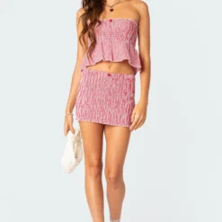 Gingham Scrunch Tube Top -Default Template 2 Edikted Lookbook 07 10 202319630
