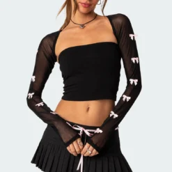 Bow Babe Sheer Mesh Shrug