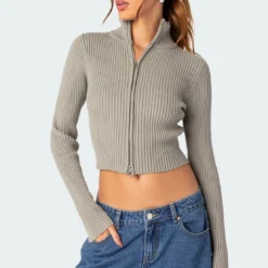 Double Zip Up Cardigan