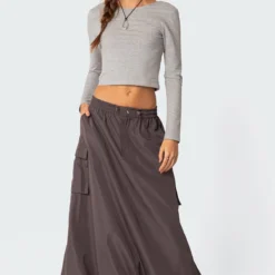 Bubble Cargo Nylon Maxi Skirt -Default Template 2 Edikted Lookbook 09 04 202330812