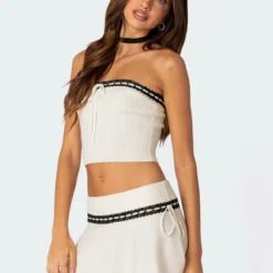 Khloe Lacey Ribbon Knit Tube Top -Default Template 2 Edikted loobook 09 05 202310407