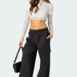 Wide Leg Cargo Sweatpants