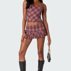 Jamie Pleated Plaid Mini Skort