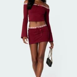 Seline Ribbon Trim Mini Skirt