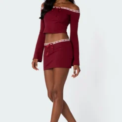 Seline Ribbon Trim Mini Skirt -Default Template 2 Edikted loobook 09 05 20239428 7f8985ec 2e56 4f4c a096 7a369e06875d