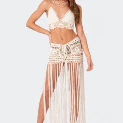 Lillee Crochet Fringe Maxi Skirt