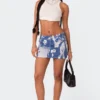 Face It Low Rise Printed Denim Mini Skirt -Default Template 2 Edikted lookbook 03 09 2323727