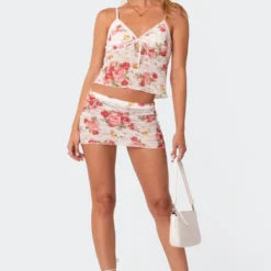 Portofino Printed Sheer Lace Mini Skirt