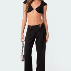 Abigail Lace Up Front Trousers
