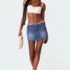 Azaria Frayed Denim Mini Skirt -Default Template 2 Edikted lookbook 05 02 20237694