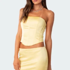 Gracelynn Satin Lace Up Corset