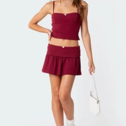 Kalina Fold Over Mini Skirt