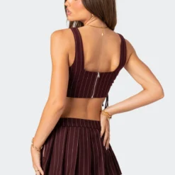 Pinstripe Side Lace Up Corset -Default Template 2 Edikted lookbook 07 26 20235707