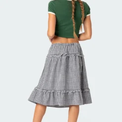 Plaid Tiered Midi Skirt -Default Template 2 Edikted lookbook 07 26 20237068