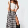 Plaid Side Slit Tiered Maxi Skirt -Default Template 2 Edikted lookbook 09 03 202321712