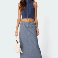 Railroad Denim Maxi Skirt