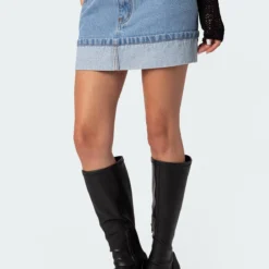Folded Denim Mini Skirt -Default Template 2 Edikted lookbook 09 06 202315079