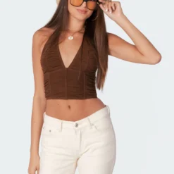 Gathered Mesh Halter Top -Default Template 2 edikted july 20212124